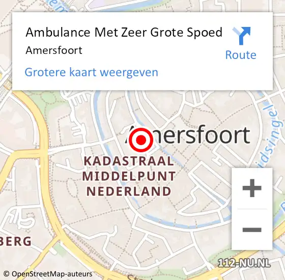 Locatie op kaart van de 112 melding: Ambulance Met Zeer Grote Spoed Naar Amersfoort op 24 april 2024 16:44
