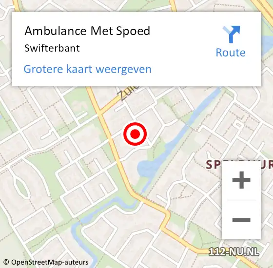 Locatie op kaart van de 112 melding: Ambulance Met Spoed Naar Swifterbant op 24 april 2024 17:06