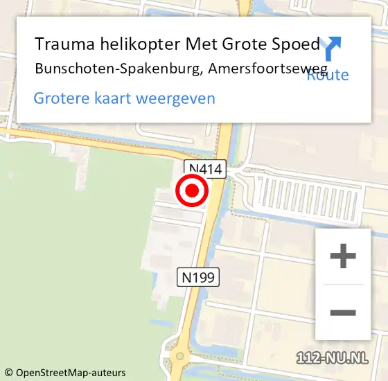 Locatie op kaart van de 112 melding: Trauma helikopter Met Grote Spoed Naar Bunschoten-Spakenburg, Amersfoortseweg op 24 april 2024 17:11