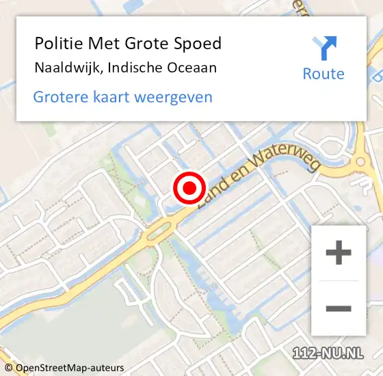 Locatie op kaart van de 112 melding: Politie Met Grote Spoed Naar Naaldwijk, Indische Oceaan op 24 april 2024 18:47