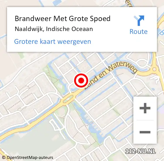 Locatie op kaart van de 112 melding: Brandweer Met Grote Spoed Naar Naaldwijk, Indische Oceaan op 24 april 2024 18:48