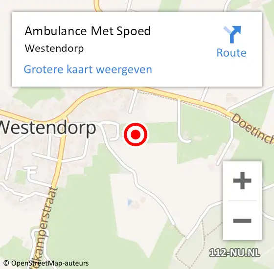 Locatie op kaart van de 112 melding: Ambulance Met Spoed Naar Westendorp op 24 april 2024 21:48