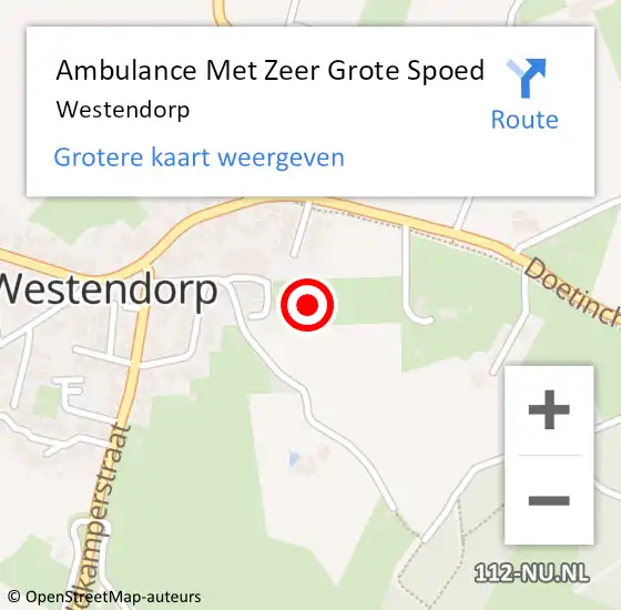Locatie op kaart van de 112 melding: Ambulance Met Zeer Grote Spoed Naar Westendorp op 24 april 2024 21:50