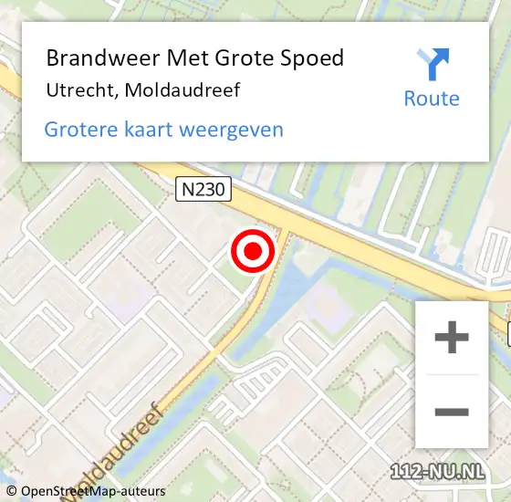 Locatie op kaart van de 112 melding: Brandweer Met Grote Spoed Naar Utrecht, Moldaudreef op 24 april 2024 21:53