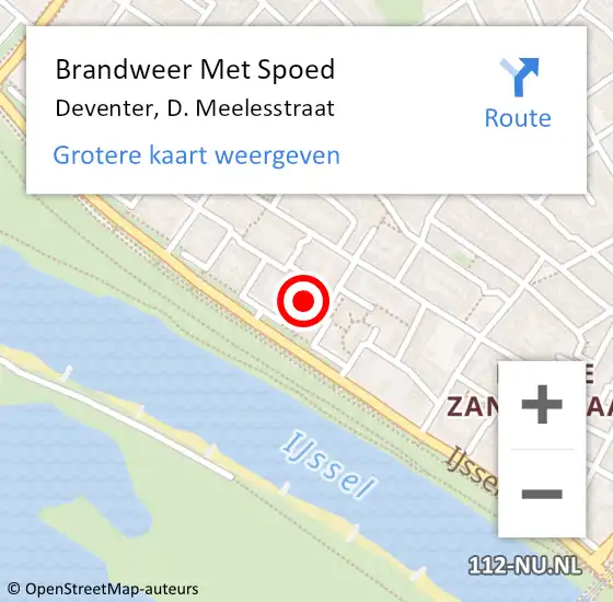 Locatie op kaart van de 112 melding: Brandweer Met Spoed Naar Deventer, D. Meelesstraat op 24 april 2024 21:56
