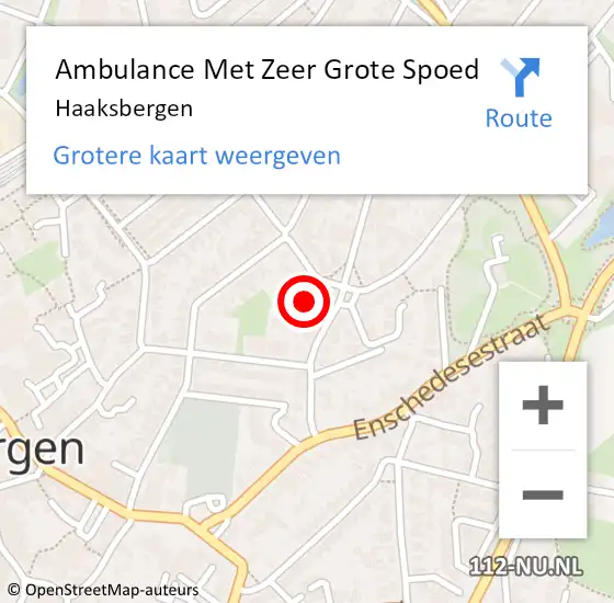 Locatie op kaart van de 112 melding: Ambulance Met Zeer Grote Spoed Naar Haaksbergen op 25 april 2024 00:13
