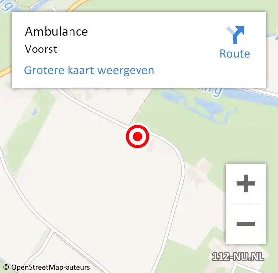 Locatie op kaart van de 112 melding: Ambulance Voorst op 25 april 2024 00:21