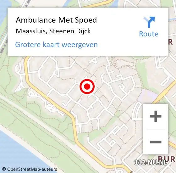 Locatie op kaart van de 112 melding: Ambulance Met Spoed Naar Maassluis, Steenen Dijck op 25 april 2024 00:29