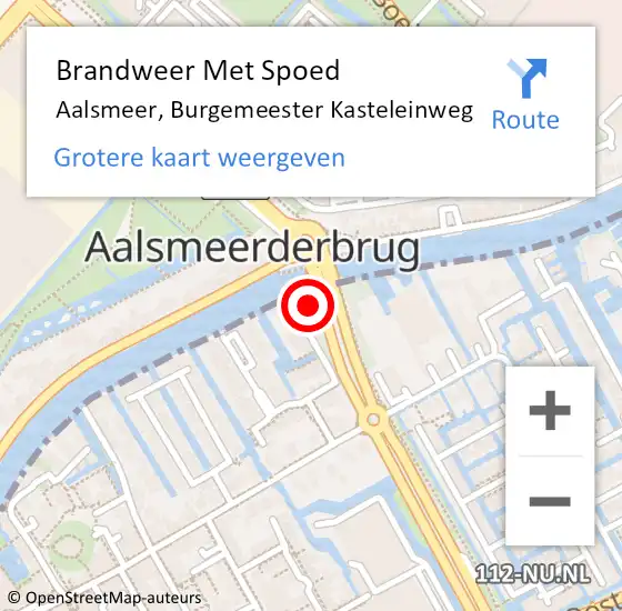Locatie op kaart van de 112 melding: Brandweer Met Spoed Naar Aalsmeer, Burgemeester Kasteleinweg op 25 april 2024 03:40