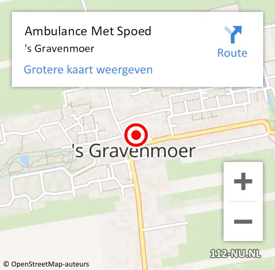 Locatie op kaart van de 112 melding: Ambulance Met Spoed Naar 's Gravenmoer op 25 april 2024 04:56
