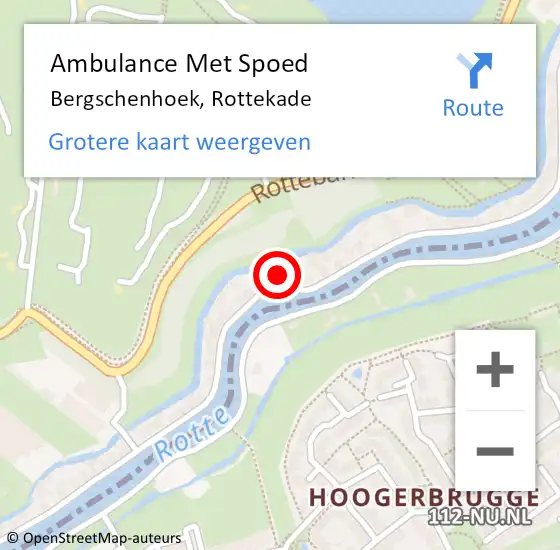 Locatie op kaart van de 112 melding: Ambulance Met Spoed Naar Bergschenhoek, Rottekade op 25 april 2024 06:20