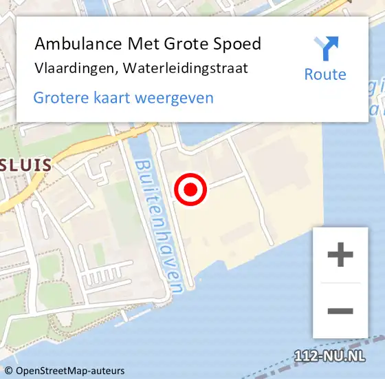 Locatie op kaart van de 112 melding: Ambulance Met Grote Spoed Naar Vlaardingen, Waterleidingstraat op 25 april 2024 07:38