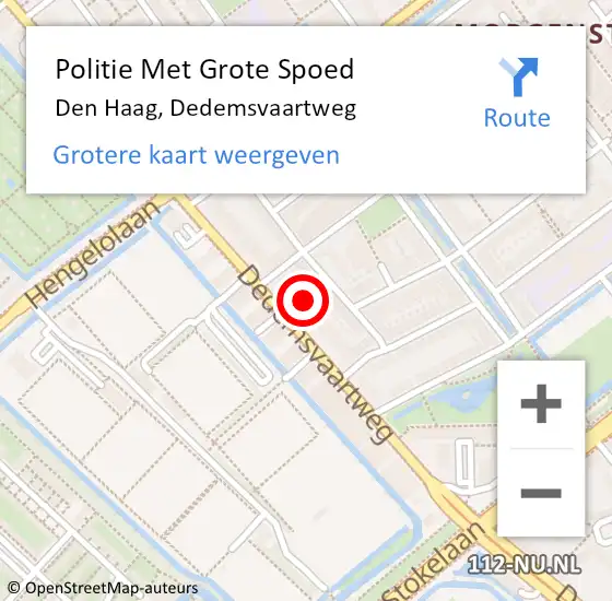 Locatie op kaart van de 112 melding: Politie Met Grote Spoed Naar Den Haag, Dedemsvaartweg op 25 april 2024 08:23
