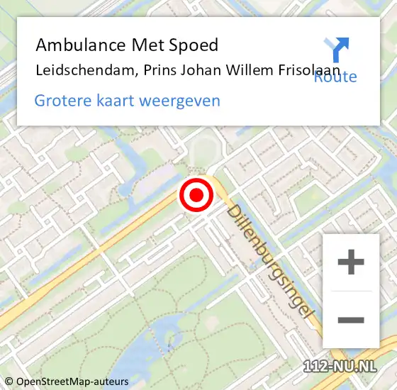 Locatie op kaart van de 112 melding: Ambulance Met Spoed Naar Leidschendam, Prins Johan Willem Frisolaan op 25 april 2024 09:33