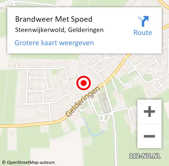 Locatie op kaart van de 112 melding: Brandweer Met Spoed Naar Steenwijkerwold, Gelderingen op 25 april 2024 09:46