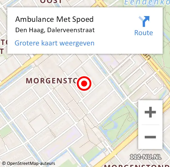 Locatie op kaart van de 112 melding: Ambulance Met Spoed Naar Den Haag, Dalerveenstraat op 25 april 2024 10:10
