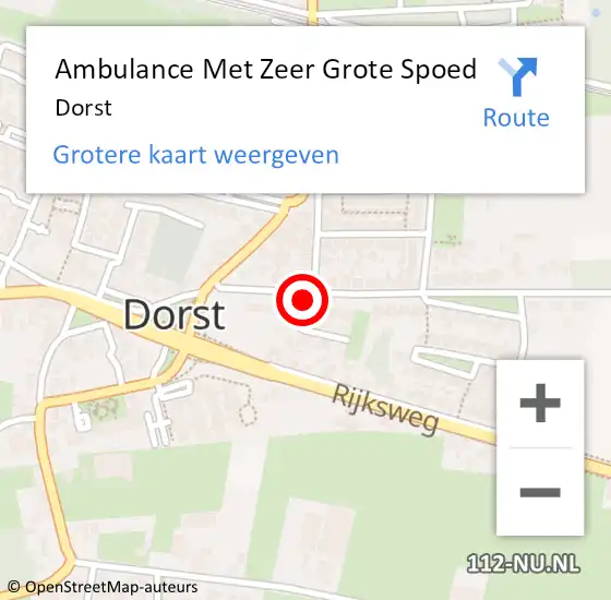 Locatie op kaart van de 112 melding: Ambulance Met Zeer Grote Spoed Naar Dorst op 25 april 2024 10:11