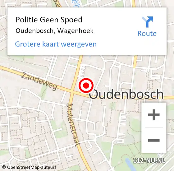 Locatie op kaart van de 112 melding: Politie Geen Spoed Naar Oudenbosch, Wagenhoek op 25 april 2024 10:32