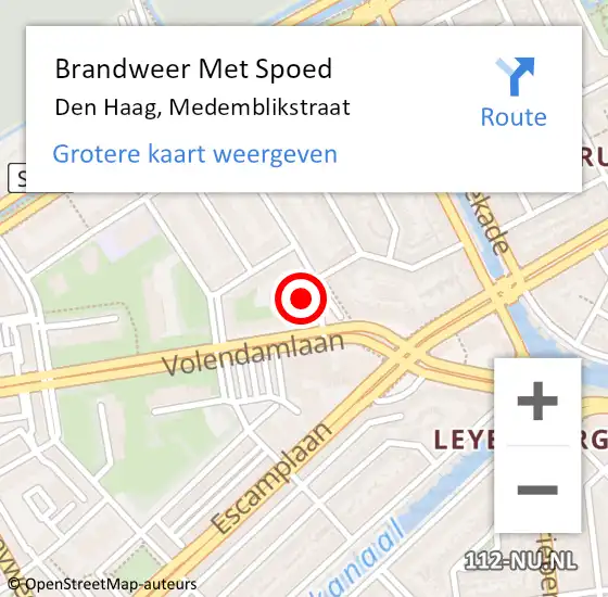 Locatie op kaart van de 112 melding: Brandweer Met Spoed Naar Den Haag, Medemblikstraat op 25 april 2024 10:42