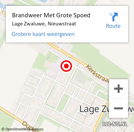 Locatie op kaart van de 112 melding: Brandweer Met Grote Spoed Naar Lage Zwaluwe, Nieuwstraat op 25 april 2024 10:49