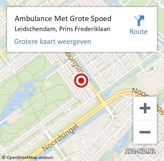 Locatie op kaart van de 112 melding: Ambulance Met Grote Spoed Naar Leidschendam, Prins Frederiklaan op 25 april 2024 11:11