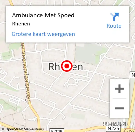 Locatie op kaart van de 112 melding: Ambulance Met Spoed Naar Rhenen op 25 april 2024 11:26
