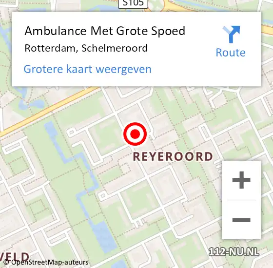 Locatie op kaart van de 112 melding: Ambulance Met Grote Spoed Naar Rotterdam, Schelmeroord op 25 april 2024 11:31