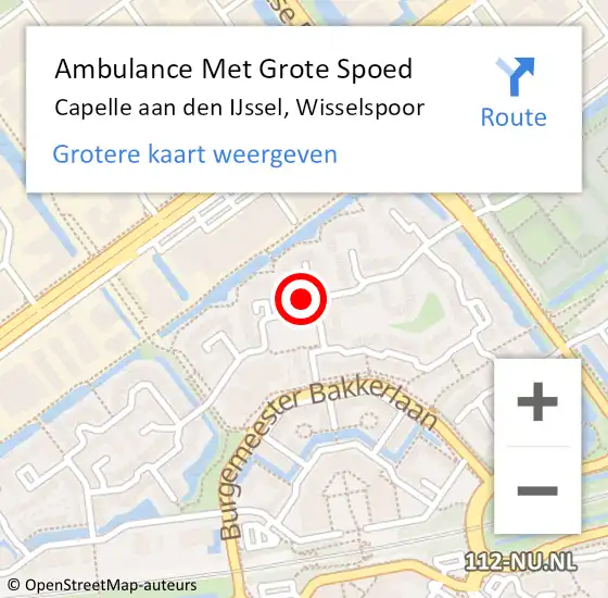 Locatie op kaart van de 112 melding: Ambulance Met Grote Spoed Naar Capelle aan den IJssel, Wisselspoor op 25 april 2024 11:51
