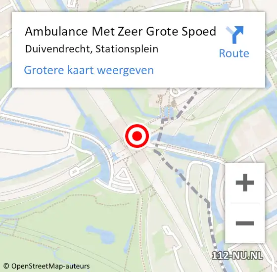 Locatie op kaart van de 112 melding: Ambulance Met Zeer Grote Spoed Naar Duivendrecht, Stationsplein op 25 april 2024 12:31