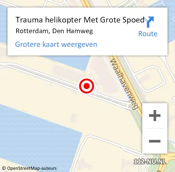 Locatie op kaart van de 112 melding: Trauma helikopter Met Grote Spoed Naar Rotterdam, Den Hamweg op 25 april 2024 13:05