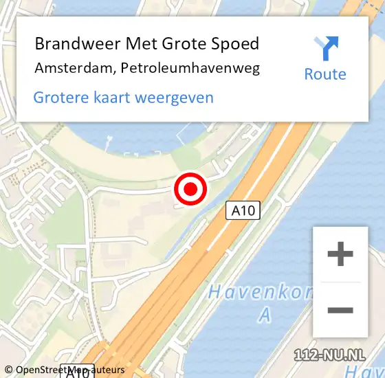 Locatie op kaart van de 112 melding: Brandweer Met Grote Spoed Naar Amsterdam, Petroleumhavenweg op 25 april 2024 13:22