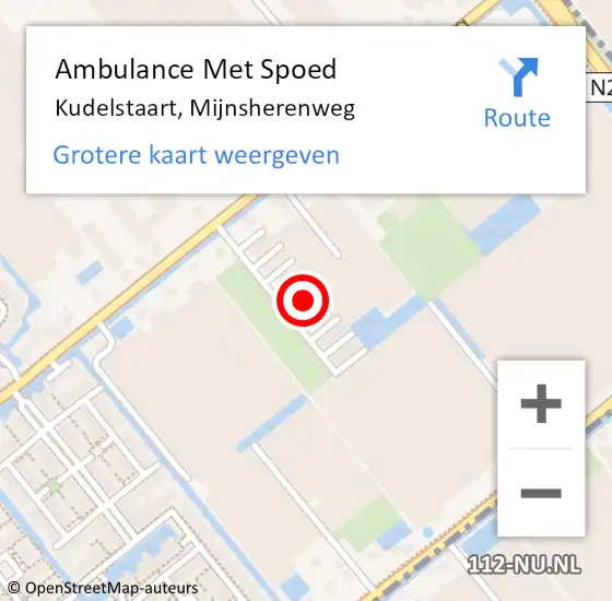 Locatie op kaart van de 112 melding: Ambulance Met Spoed Naar Kudelstaart, Mijnsherenweg op 25 april 2024 14:00