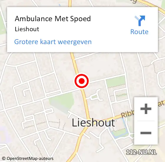 Locatie op kaart van de 112 melding: Ambulance Met Spoed Naar Lieshout op 25 april 2024 14:06