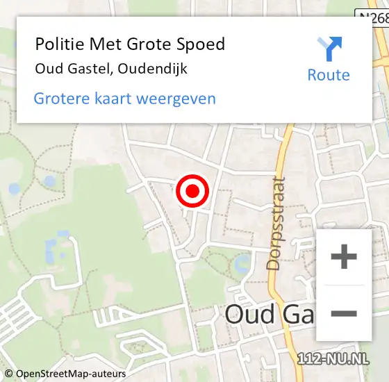 Locatie op kaart van de 112 melding: Politie Met Grote Spoed Naar Oud Gastel, Oudendijk op 25 april 2024 15:34