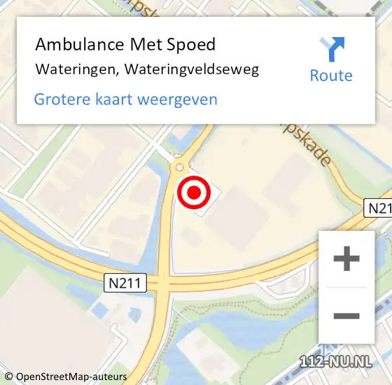 Locatie op kaart van de 112 melding: Ambulance Met Spoed Naar Wateringen, Wateringveldseweg op 25 april 2024 15:40