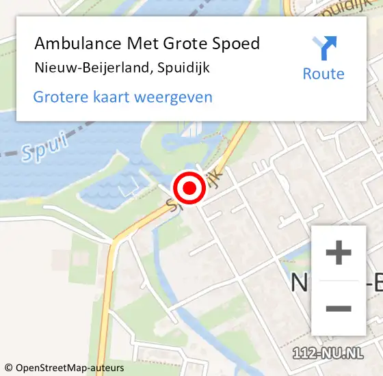 Locatie op kaart van de 112 melding: Ambulance Met Grote Spoed Naar Nieuw-Beijerland, Spuidijk op 25 april 2024 16:31