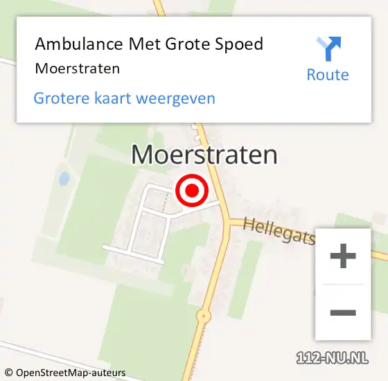 Locatie op kaart van de 112 melding: Ambulance Met Grote Spoed Naar Moerstraten op 25 april 2024 17:32