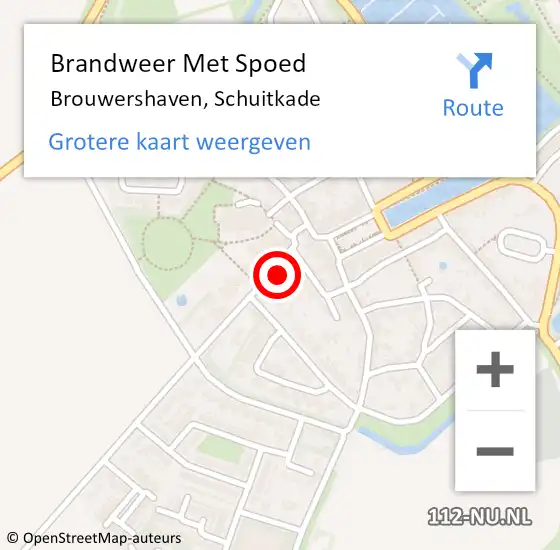 Locatie op kaart van de 112 melding: Brandweer Met Spoed Naar Brouwershaven, Schuitkade op 25 april 2024 17:34