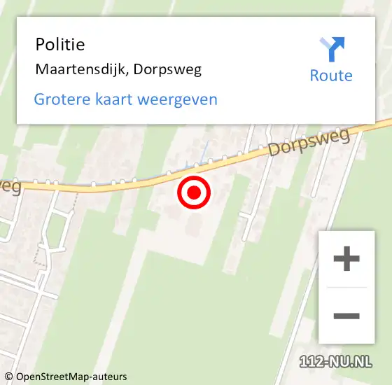 Locatie op kaart van de 112 melding: Politie Maartensdijk, Dorpsweg op 16 oktober 2013 13:40