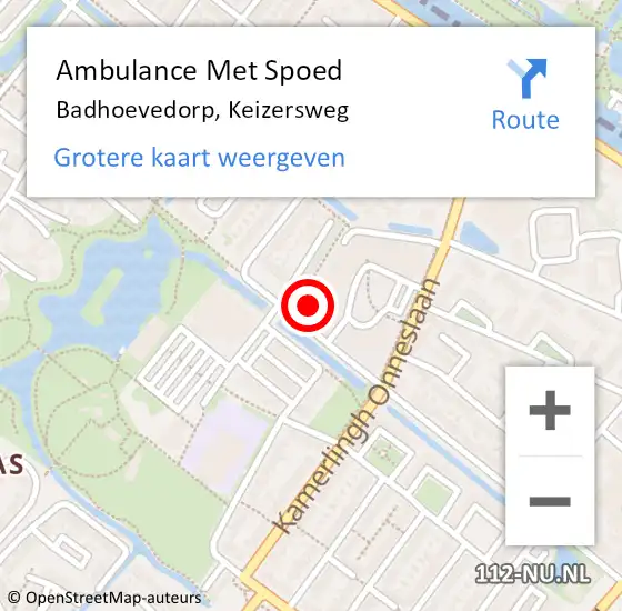 Locatie op kaart van de 112 melding: Ambulance Met Spoed Naar Badhoevedorp, Keizersweg op 25 april 2024 18:22