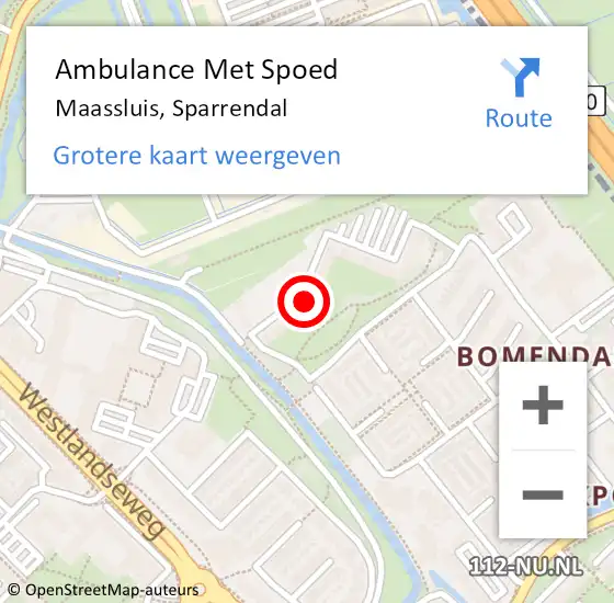 Locatie op kaart van de 112 melding: Ambulance Met Spoed Naar Maassluis, Sparrendal op 25 april 2024 18:28