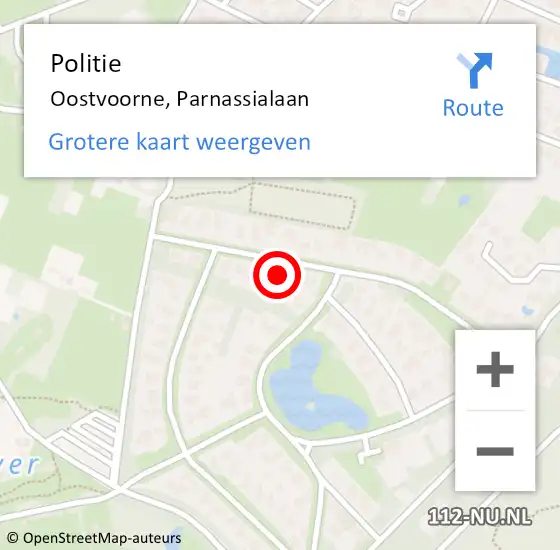 Locatie op kaart van de 112 melding: Politie Oostvoorne, Parnassialaan op 25 april 2024 19:05