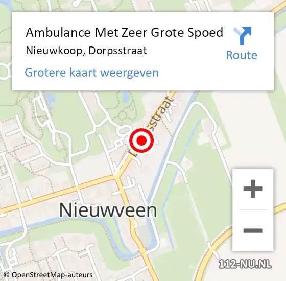 Locatie op kaart van de 112 melding: Ambulance Met Zeer Grote Spoed Naar Nieuwkoop, Dorpsstraat op 25 april 2024 19:17
