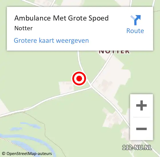 Locatie op kaart van de 112 melding: Ambulance Met Grote Spoed Naar Notter op 25 april 2024 19:27
