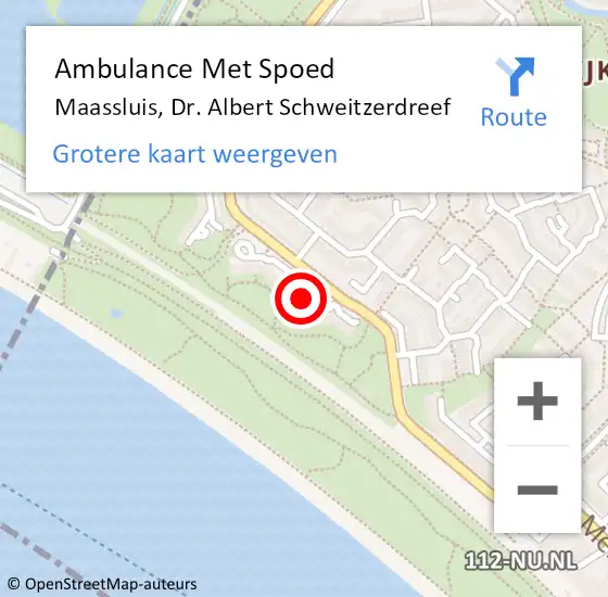 Locatie op kaart van de 112 melding: Ambulance Met Spoed Naar Maassluis, Dr. Albert Schweitzerdreef op 25 april 2024 20:49