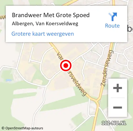 Locatie op kaart van de 112 melding: Brandweer Met Grote Spoed Naar Albergen, Van Koersveldweg op 3 oktober 2014 17:06