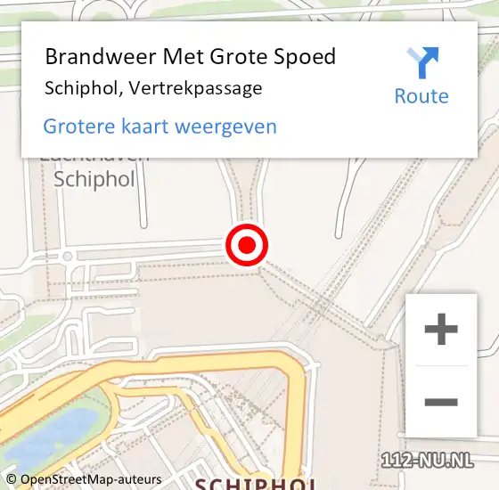 Locatie op kaart van de 112 melding: Brandweer Met Grote Spoed Naar Schiphol, Vertrekpassage op 25 april 2024 21:52