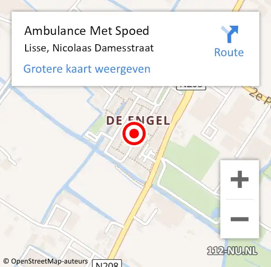 Locatie op kaart van de 112 melding: Ambulance Met Spoed Naar Lisse, Nicolaas Damesstraat op 25 april 2024 22:09