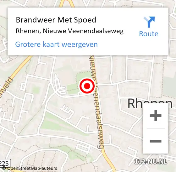 Locatie op kaart van de 112 melding: Brandweer Met Spoed Naar Rhenen, Nieuwe Veenendaalseweg op 25 april 2024 22:21