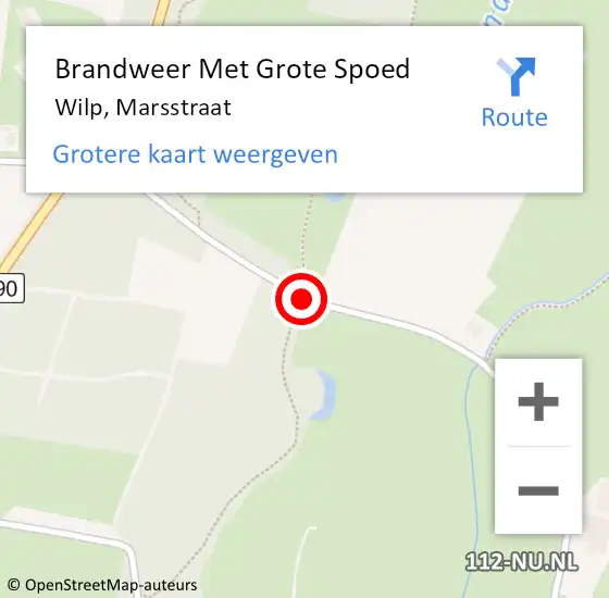 Locatie op kaart van de 112 melding: Brandweer Met Grote Spoed Naar Wilp, Marsstraat op 3 oktober 2014 17:14